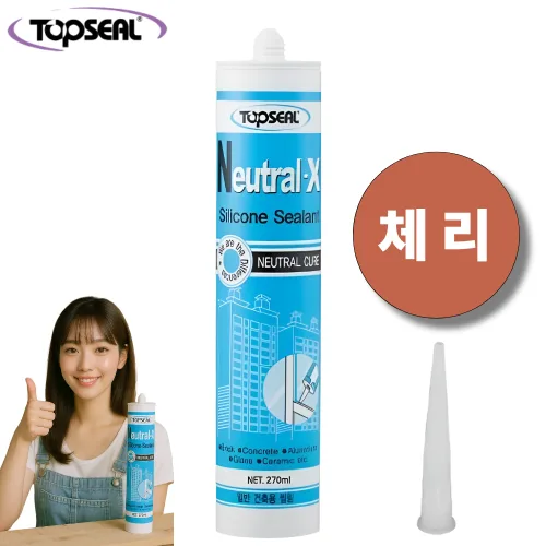 탑씰 Neutral-X 일반용 체리색 실리콘 실란트 270ml 노즐포함, 1개