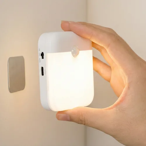 포라이트 USB 충전식 LED 무선 센서등, 화이트, 2개