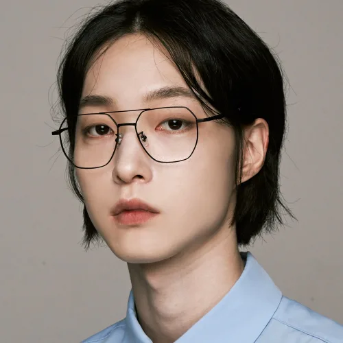 하루홀릭 남자 여자 복고 빈티지 사각 메탈 투브릿지 보잉안경테