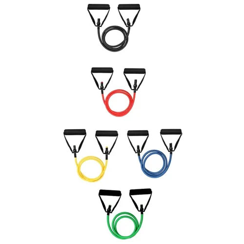 남녀 공용 손잡이 달린 저항밴드 홈트 근력운동 요가 신체재활 피트니스 스트레치 밴드, 1세트, 5색