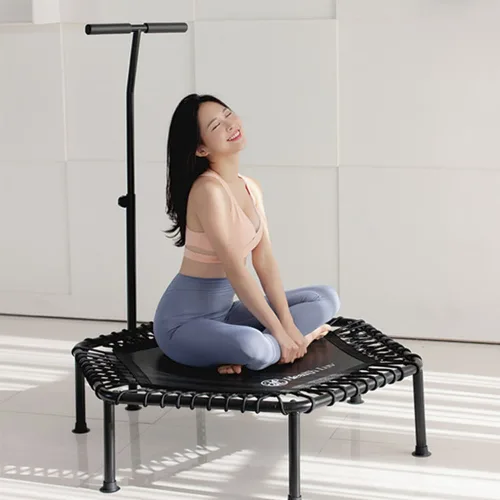 헬스럽 점핑 트램폴린 성인 어른 실내 방방이 홈트 다이어트 대형 에어보드, 블랙