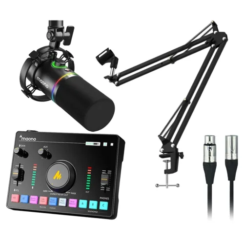 마오노 캐스터 AMC2 NEO PD200X 스트리밍 방송용 오디오 믹서 마이크 스탠드, 단일상품, 블랙