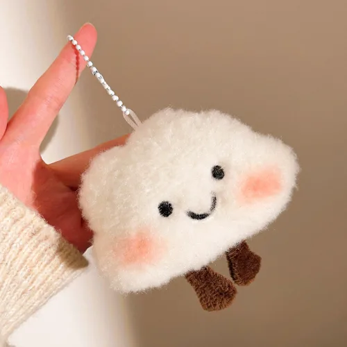 복슬복슬 구름 인형 키링 귀여운 구름 캐릭터 키홀더, 1개