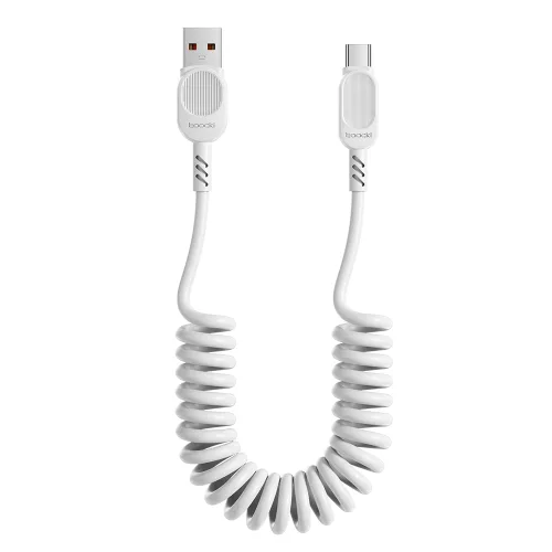 Toocki PD 100W 6A USB-A to C타입 스프링 코일 초고속충전 케이블 180 cm 차량용 안엉킴 케이블 보조배터리 케이블