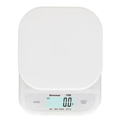 Riwonas 충전식 주방저울 C타입 전자저울 0.1g 1kg 베이킹 이유식 커피 계량저울, MC-B31, 화이트, 1kg