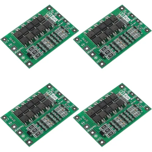 4개입 3S 60A 밸런스 탑재 BMS 보호보드 11.1V 12V 완충 12.6V 18650 리튬이온 리포 배터리 충전 PCB 전동드릴 모터용 모듈, 4개