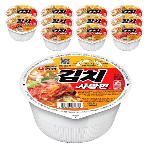 농심 김치 사발면 86g, 12개