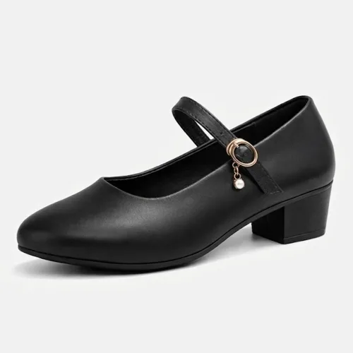 타니즈 드렌스 큐빅 미들굽 메리제인 펌프스 힐 4cm