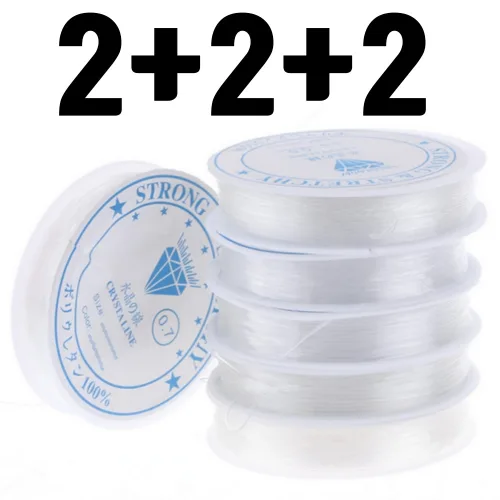 무핑 실리콘줄 우레탄줄 2+2+2 0.4mm 0.7mm 1mm 세트 고탄성 팔찌 비즈 공예