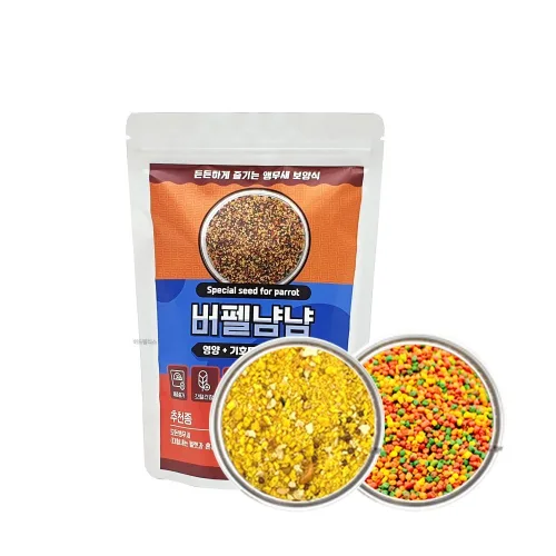 코뉴어 앵무새 보양식 사료 500g 깨끗하고 신선한 앵뽕 먹이 모란 모이, 1세트, 500g