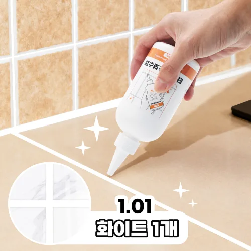 Gaayou 욕실 화장실 타일 줄눈 보수제 셀프시공 백색 은색펄 대용량 300g 곰팡이 세균방지 실리콘 방수 항균 벽 바닥 간편시공, 1.01개