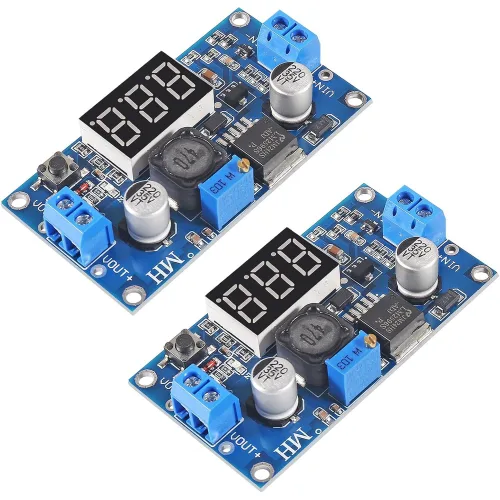 LM2596S DC-DC 강압모듈 2개 디지털 LED 전압표시 가변 스텝다운 컨버터 30V 24V 12V to 5V 2A 안정화 전압레귤레이터 전원모듈, 2개