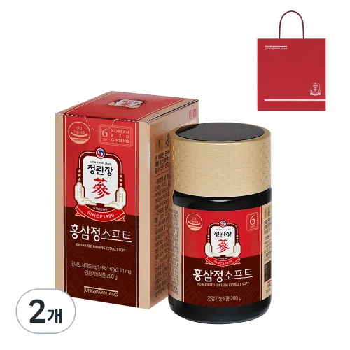홍삼정 소프트 + 쇼핑백, 200g, 2개