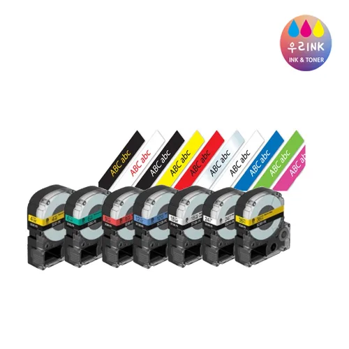 EPSON 엡손 호환 라벨테이프 6mm 9mm 12mm 18mm 24mm 라벨프린터기 테이프, 24mm 투명바탕/파랑글씨-ST24BW, 24mm