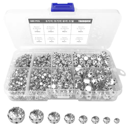 680개 유리 큐빅알 장식용 큐빅 반지 큐빅 재료 보석 액세사리 DIY 공예용품 4mm, 4.5mm, 4.7mm, 5mm, 6mm, 7mm, 8mm, 10mm