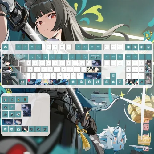 MAIMOOO Zenless Zone Zero 키캡 체리 프로파일 호시미 미야비 만화 ZZZ 애니 게임 커스텀 PBT 서멀 승화 키캡 기계식 키보드용