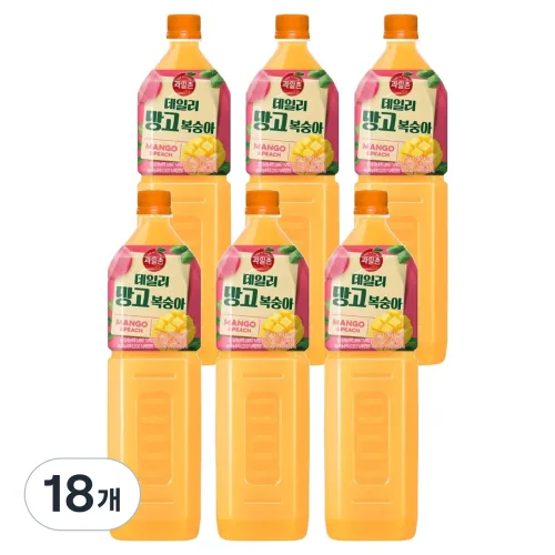 해태htb 과일촌 데일리 망고복숭아 주스, 18개, 1.5L