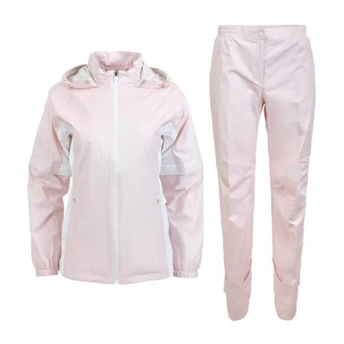 선덜랜드 여성 배색블럭 골프 레인웨어비옷 상하의세트 - 16252RW29, 핑크