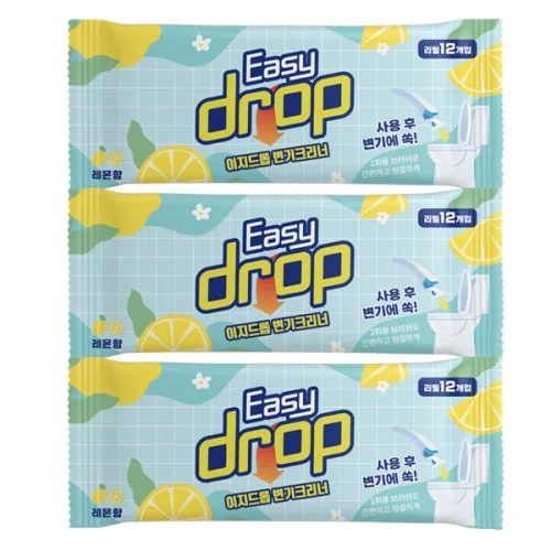 이지드롭 변기크리너 레몬향, 3개