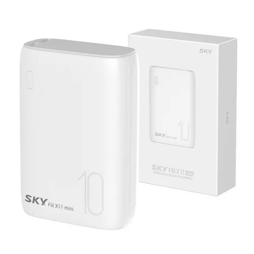 SKY 필 X11 미니 10000mAh 초소형 고속 유선 보조배터리 C타입, SKY-X11PD, 화이트