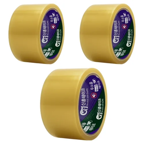 신흥테이프 프리미엄 무소음 핸디컷 투명 테이프 48mm x 40m, 3개