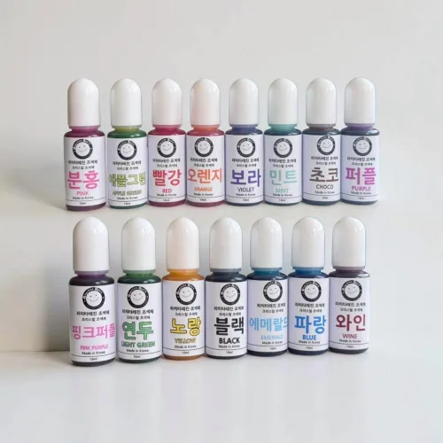 [자체제작] 10ml 15컬러 세트 크리스탈 조색제 UV/크리스탈레진 겸용 PP, 1세트, 15컬러