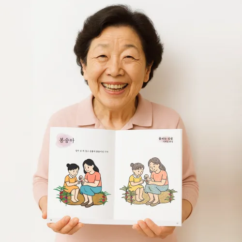 어르신 색칠공부 색연필 꽃 색칠도안 세트 기억력 강화 추억회상
