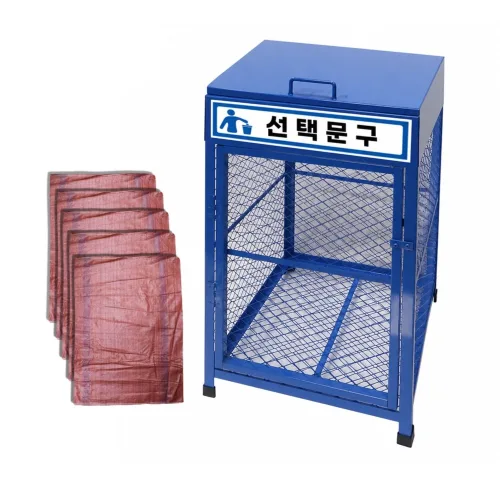 대용량 실외용 철재 분리수거함, 비닐류-뚜껑형 1칸