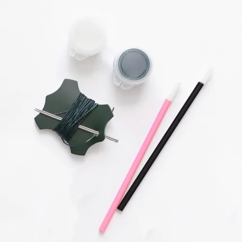간편한 국산 엣지코트 세트 일회용 기리메 DIY 가죽공예 키트, 1개, 네이비