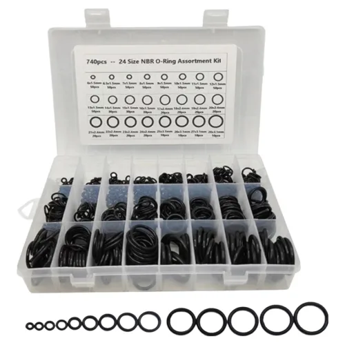 ITL 고무 오링 세트 실리콘 블랙 고무링 내열 NBR 24종 740PCS, 1세트