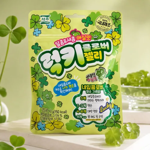 서주 럭키 클로버젤리 42g X 8개 대용량젤리 미니젤리 맛있는 신맛 과일맛 먹방