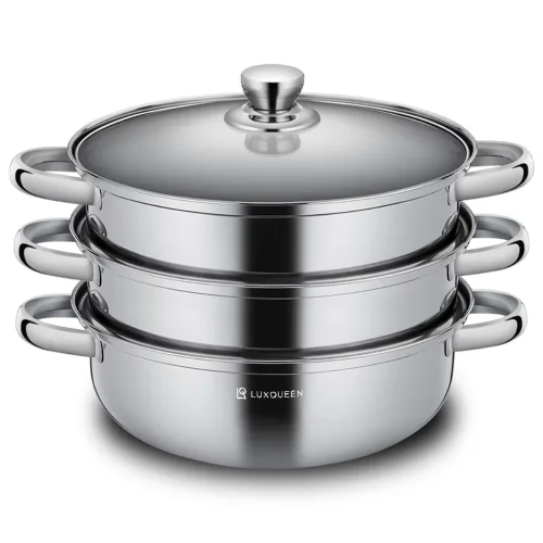 렉스퀸 IH 인덕션 스텐 찜기 3단, 28cm, 1개