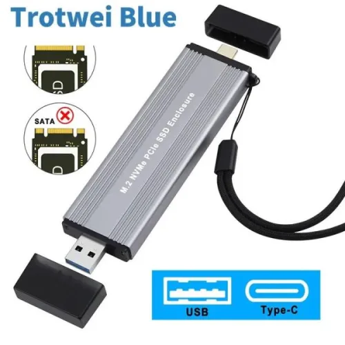 M2 SSD 케이스 USB A C to M.2 SATA NVMe 인클로저 어댑터 2230 2242 2280 M 키 B  SSD용 외부 박스 USB3.1 Gen2 10gbps