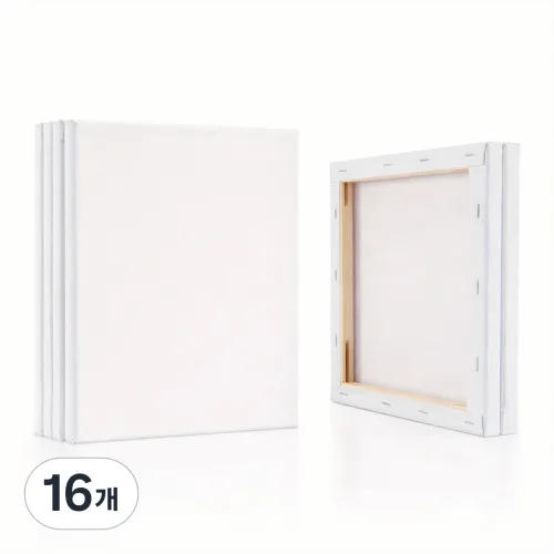 숲인더시티 미술 캔버스 판넬 유화 미니 드로잉 보드, 16개, 10x10cm