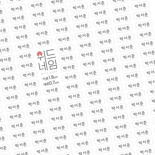 [위드네임] 플레인 네임스티커 방수 이름 어린이집 유치원 준비물 학용품 이름스티커 백색 투명 A4