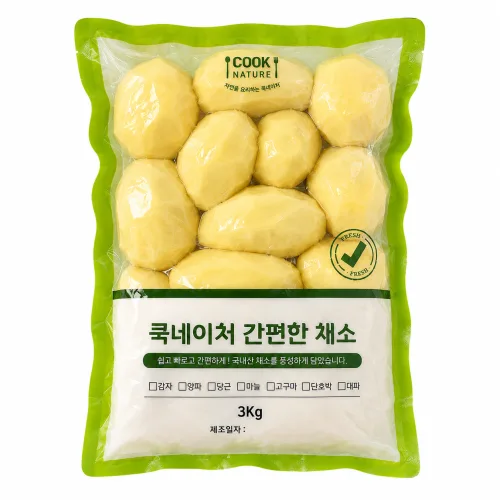 쿡네이처 국내산 깐감자 진공포장, 1개, 깐감자 3kg