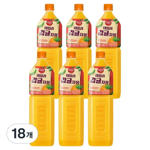 해태htb 과일촌 데일리 감귤자몽 주스, 18개, 1.5L