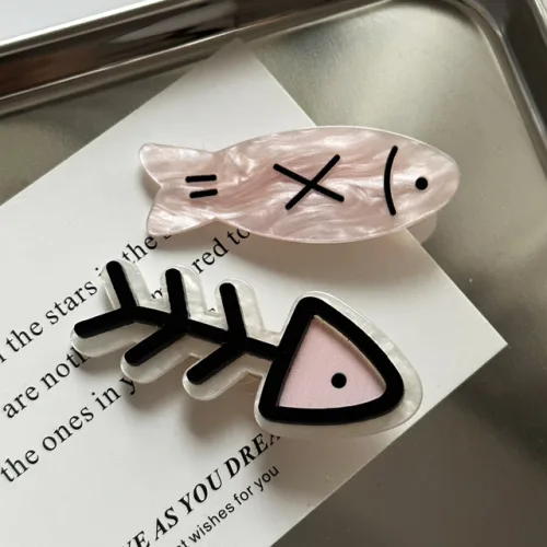 핑크 물고기 미니 올림머리핀 바나나핀 프랑스 헤어집게핀