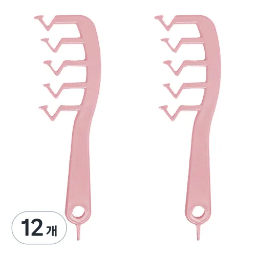 지그재그 Z 볼륨 가르마빗, 12개, 핑크