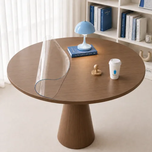 현대물산 원형 테이블 데스크 방수 식탁보 식탁 테이블 투명 매트, 1개, 60cm, 2mm