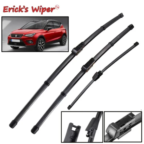 Erick's Wiper LHD 시트 Arona 2017 - 2025용 전면 및 후면 와이퍼 블레이드 세트 앞유리 윈드스크린 창 레