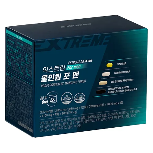 익스트림 올인원 포 맨 멀티비타민, 30회분, 1개