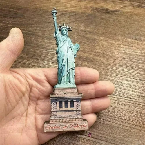 자석 뉴욕 냉장고 관광 타임스퀘어 도시 마그넷 오프화이트 우드 프리덤 여자 중간