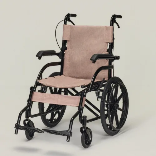 [신제품] 비유알휠스 (BURWHEELS) 손잡이 폴딩 초경량 접이식 수동 휠체어 병원용 어린이용 성인용 알루미늄휠 BUR-W1003M, 1개, BUR-W1003M