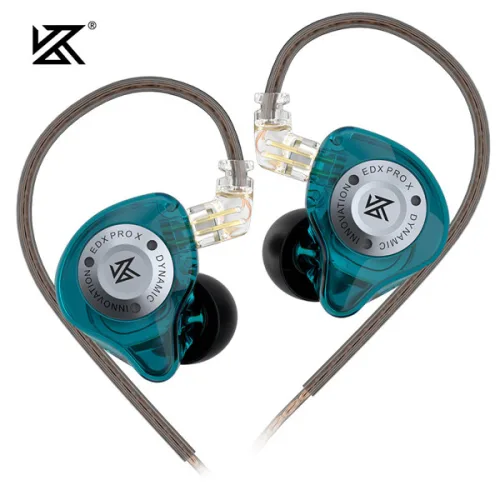 KZ EDX pro x IEM 다이나믹 드라이브 이어폰 하이파이 딥 베이스 사운드 이어버드 스포츠 음악 노이즈 캔슬링 헤드셋 분리형 케이블 포함
