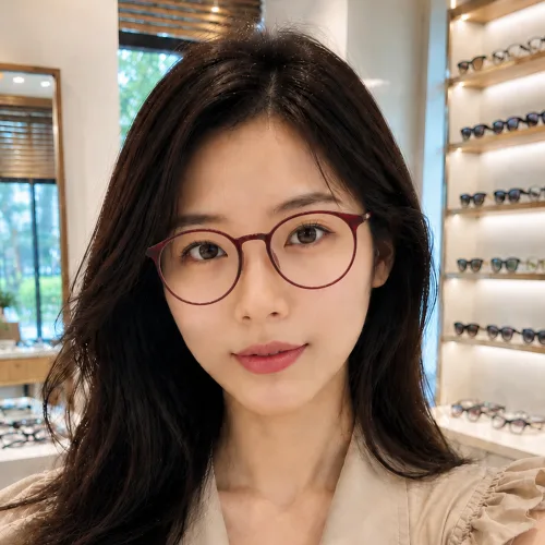 안경원에서 판매하는 9g 동그란 뿔테 안경 블루라이트 차단 안경