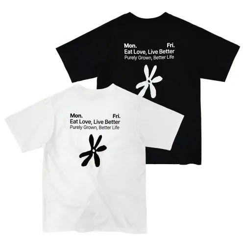 가든즈 남녀 공용 순면 플라워 오버핏 반팔 티셔츠 2colors