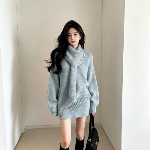 COSYEVNO 여성 세트웨어 겨울용 우아한패션편안한투피스세트 LJYtz-1