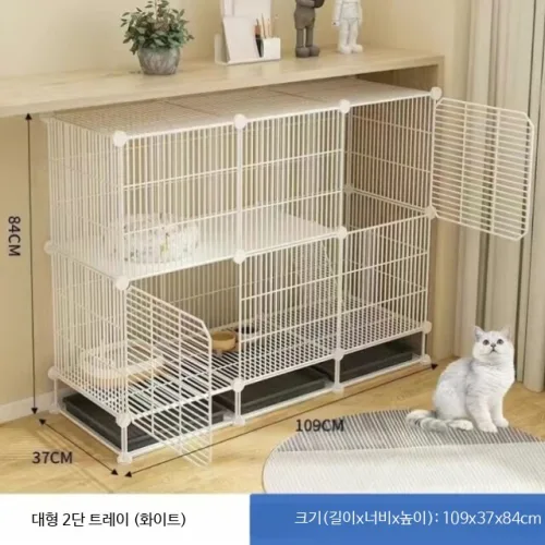 고양이 철장 대형 접이식 이동장 휴대용 차량용 통기성 반려묘 케이지