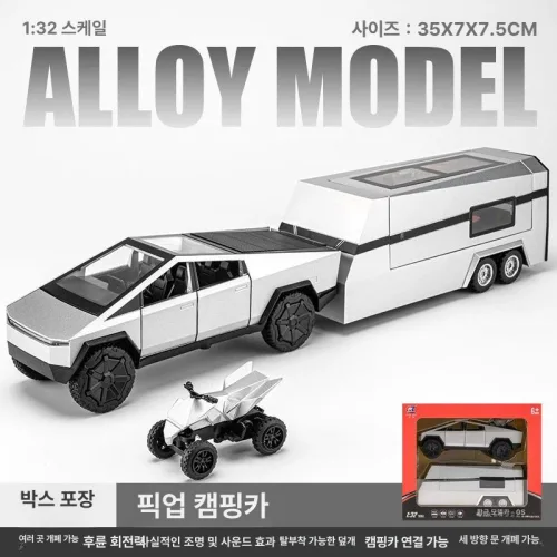 1/32 Tesla Cybertruck 픽업 모델 S X Y 장난감 자동차 다이캐스트 금속 오프로드 컬렉션 풀백 사운드 라
